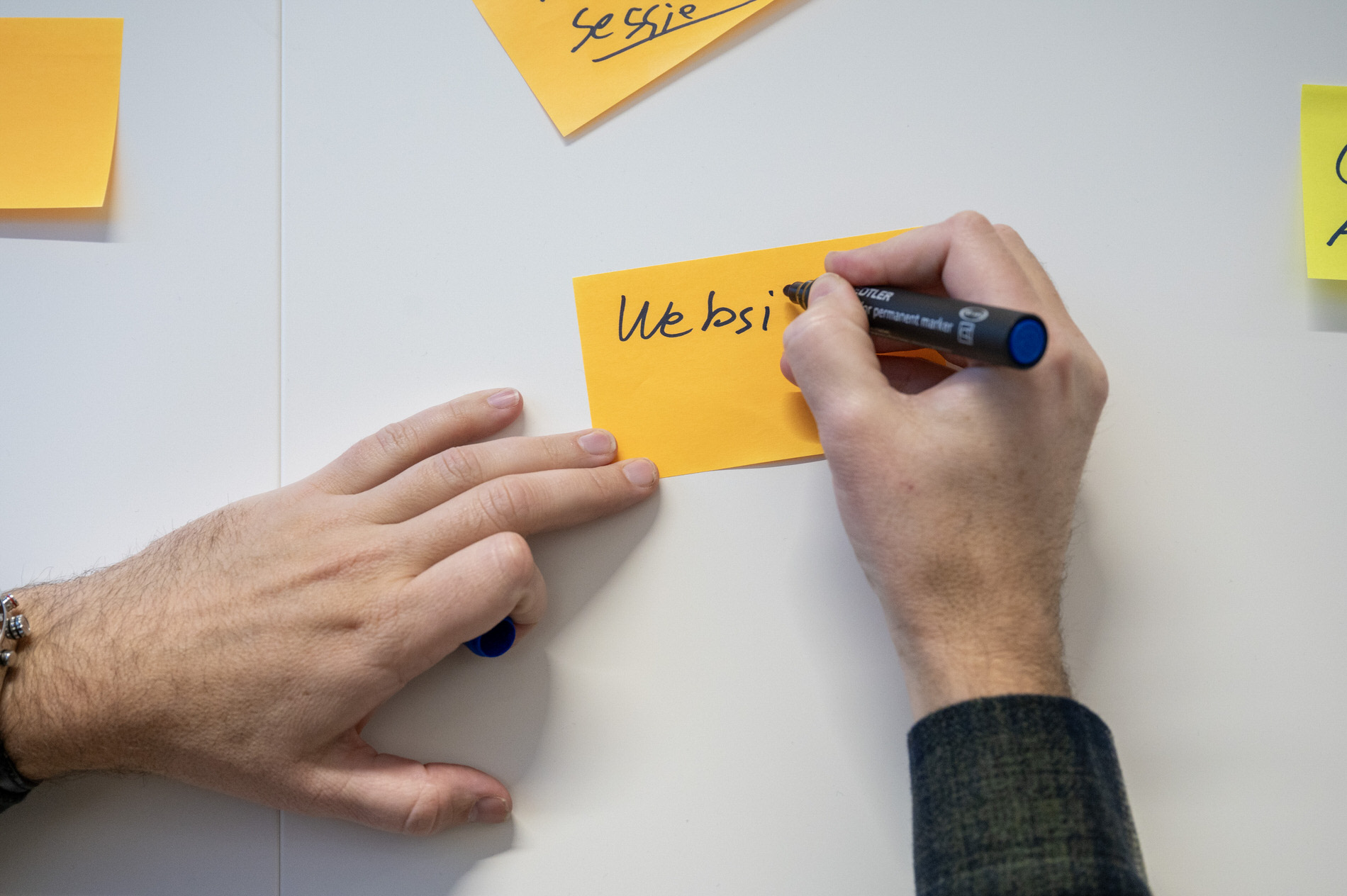 Brainstormen met post-its